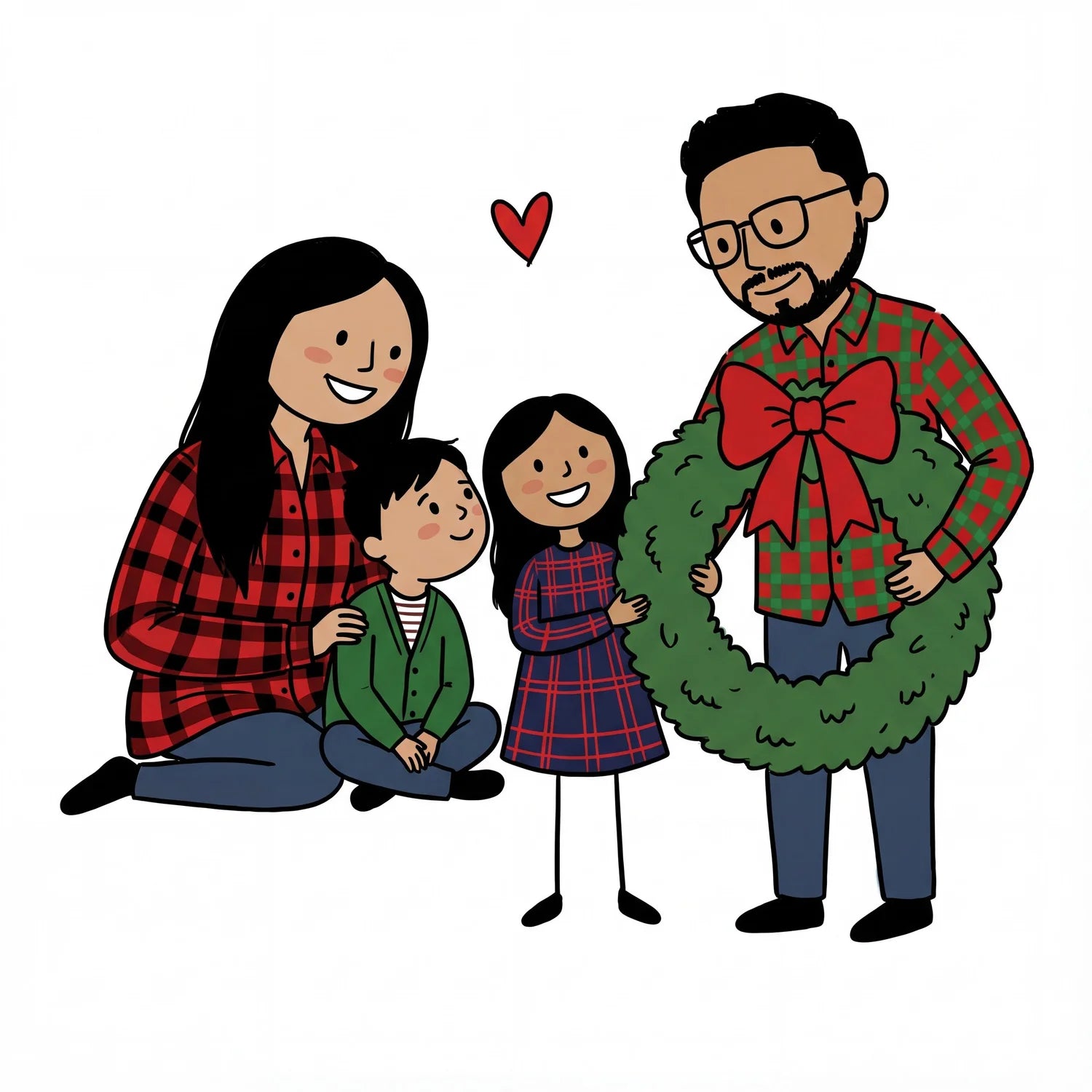 Doodle Family Holiday Portrait