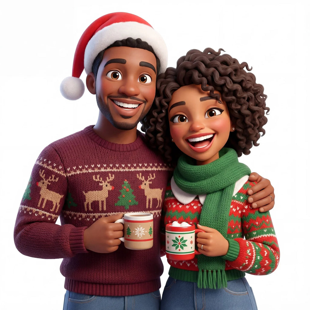 3D Holiday Family Portrait AI Portrait