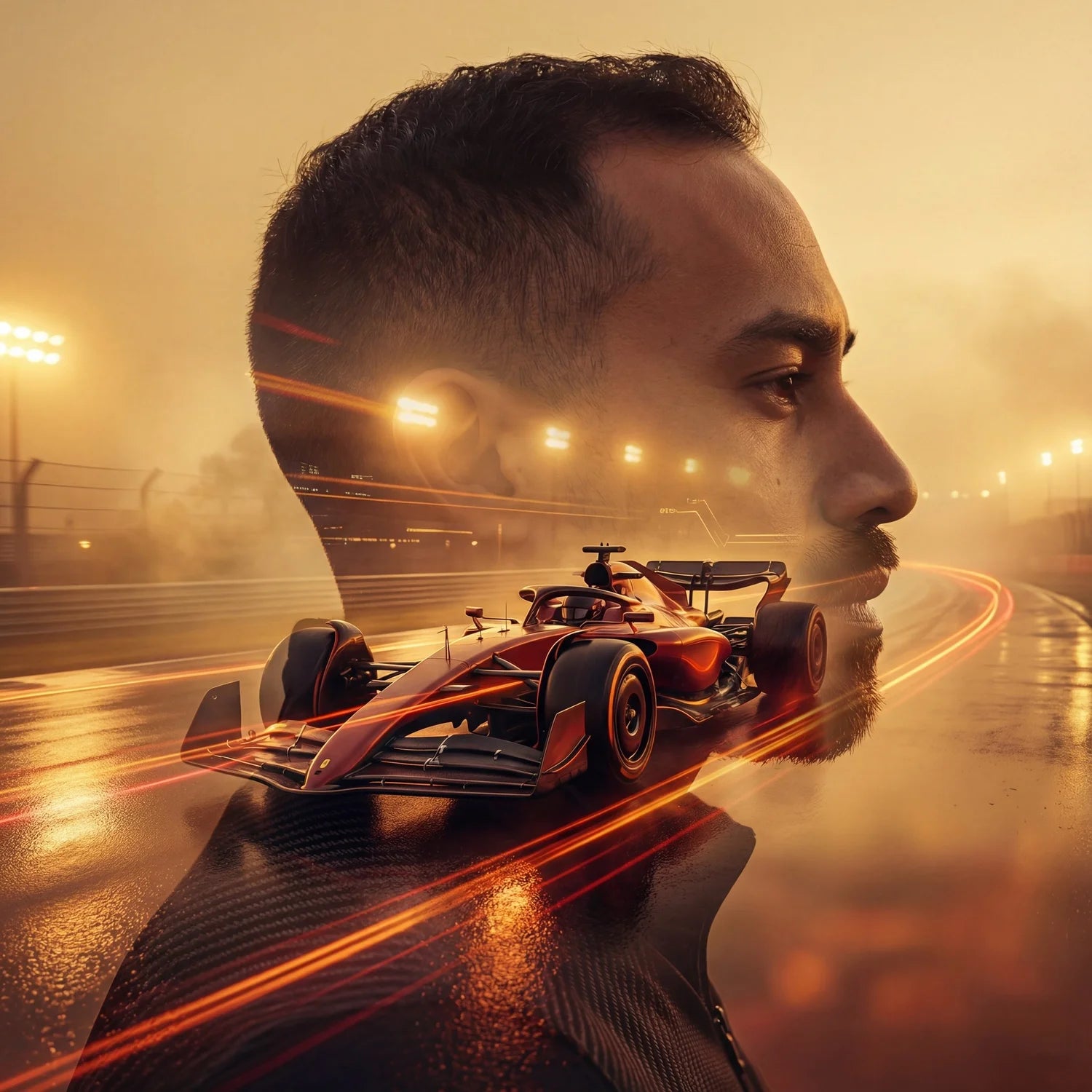 F1 Velocity Double Exposure AI Prompt