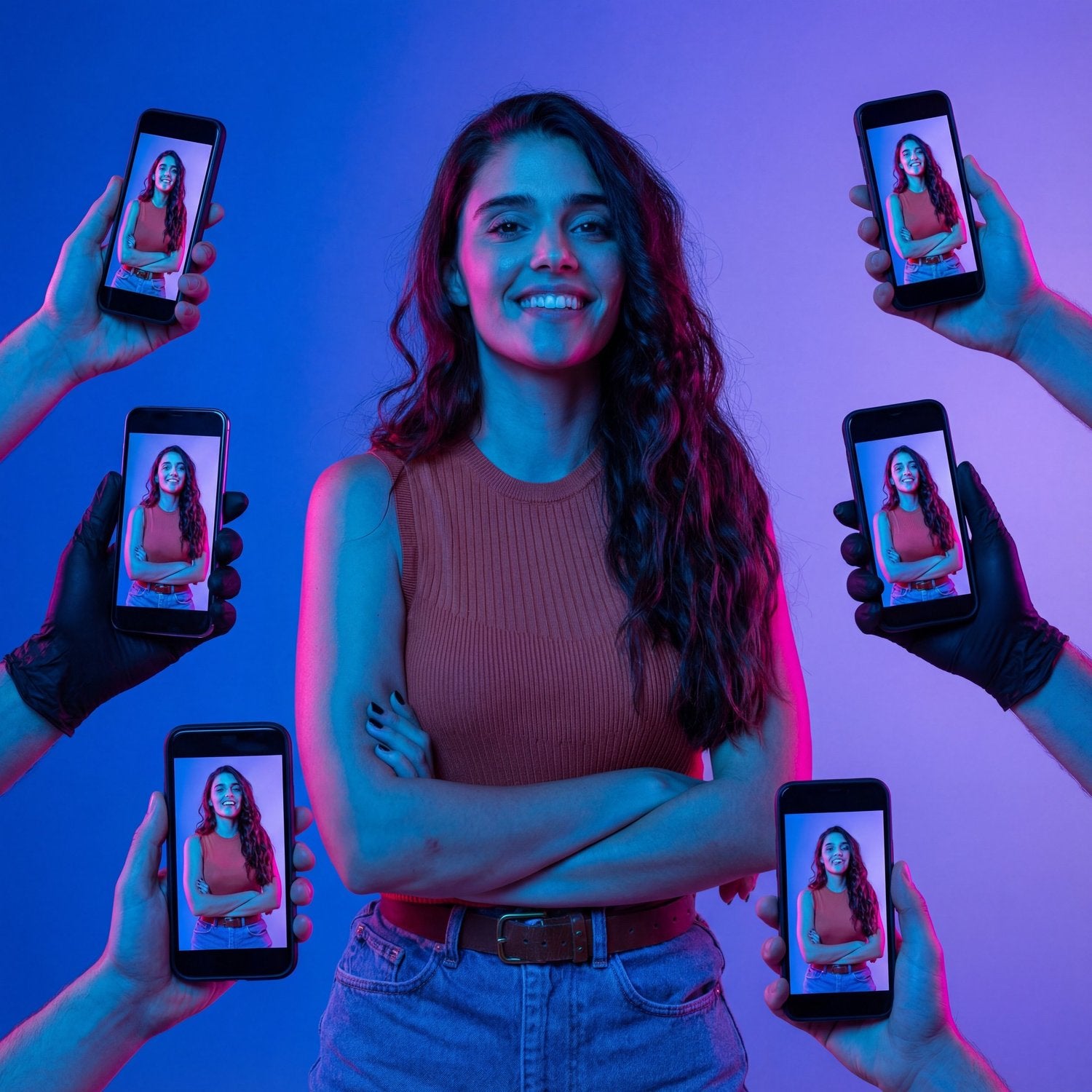 Celebrity Paparazzi Phone Wall