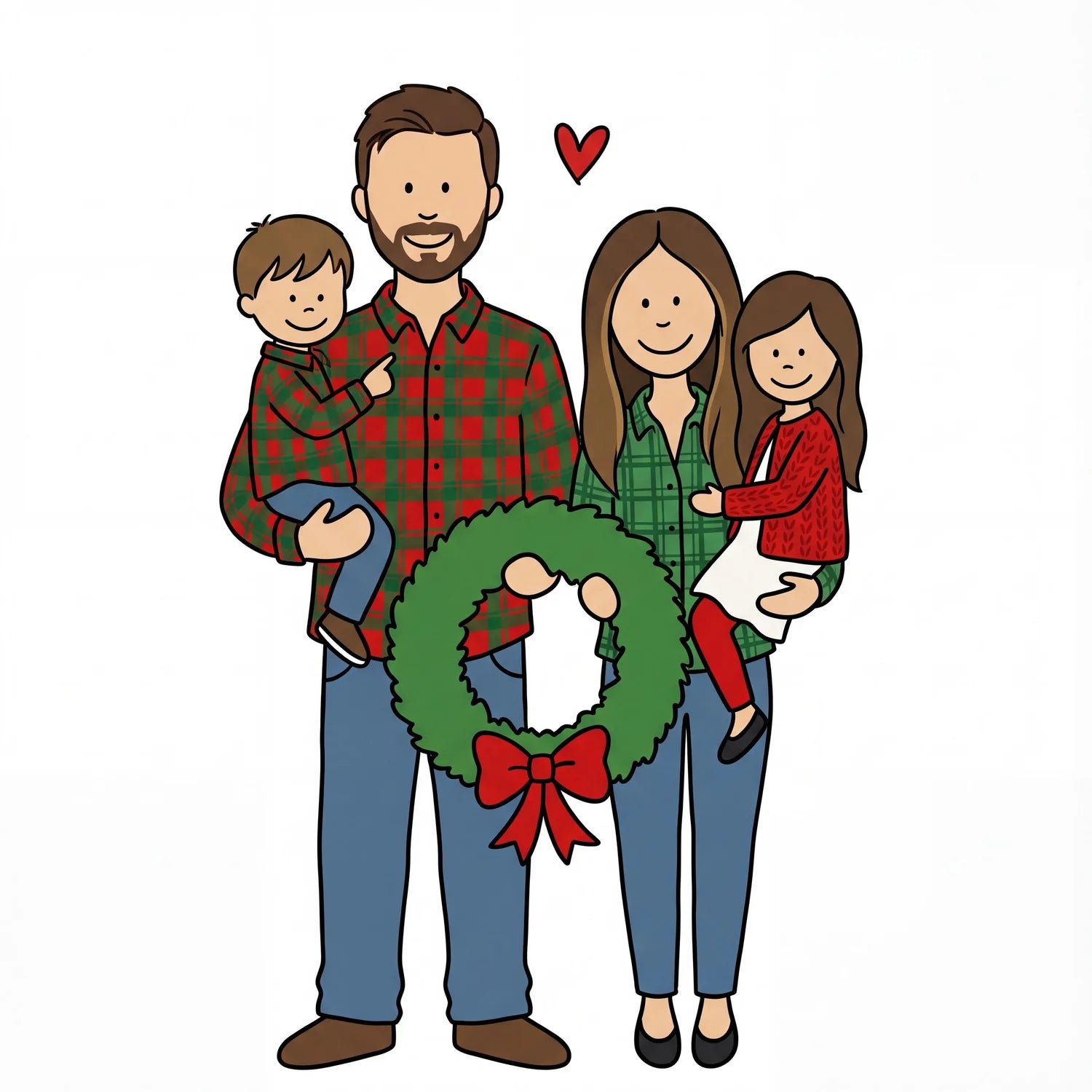 Doodle Family Holiday Portrait