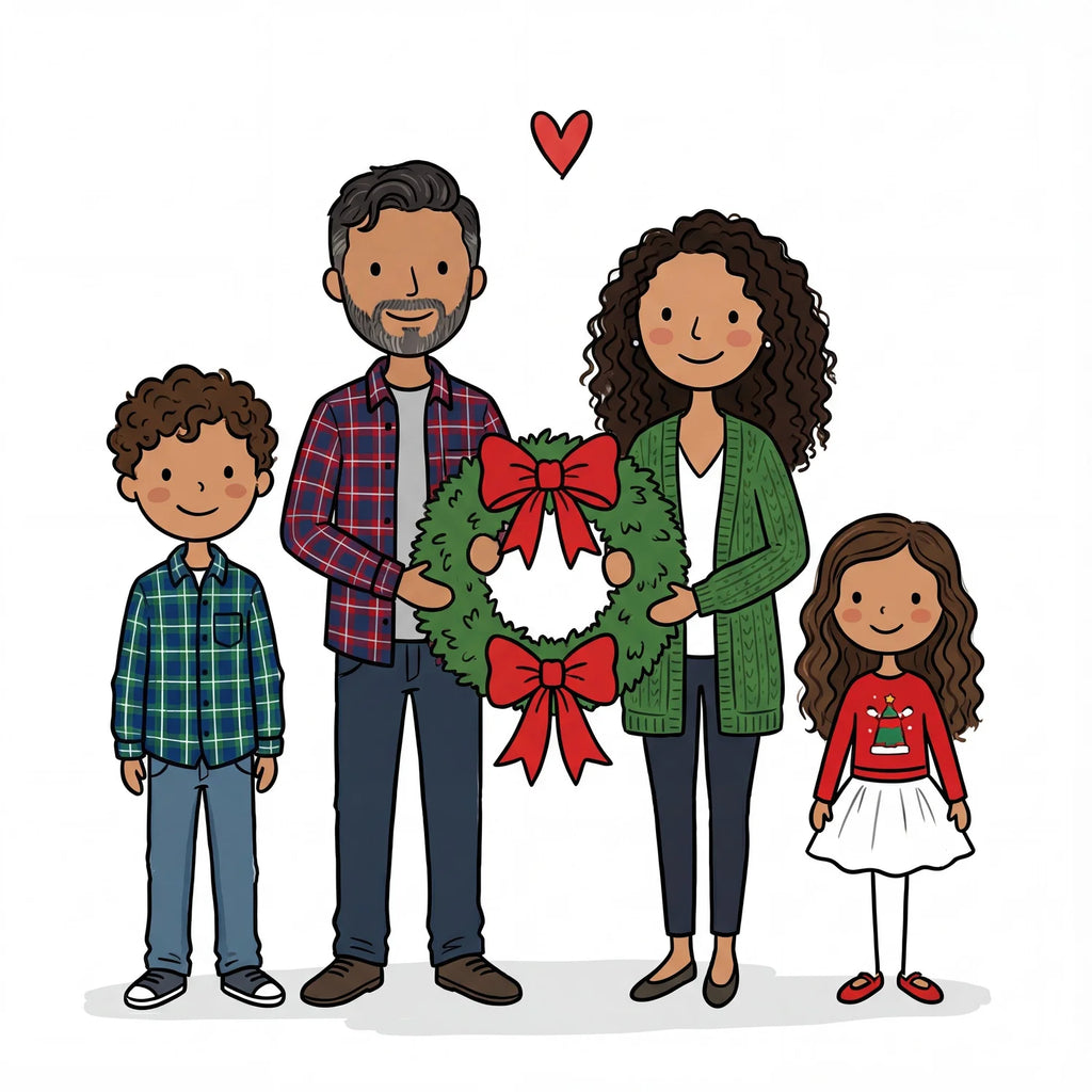 Doodle Family Holiday Portrait