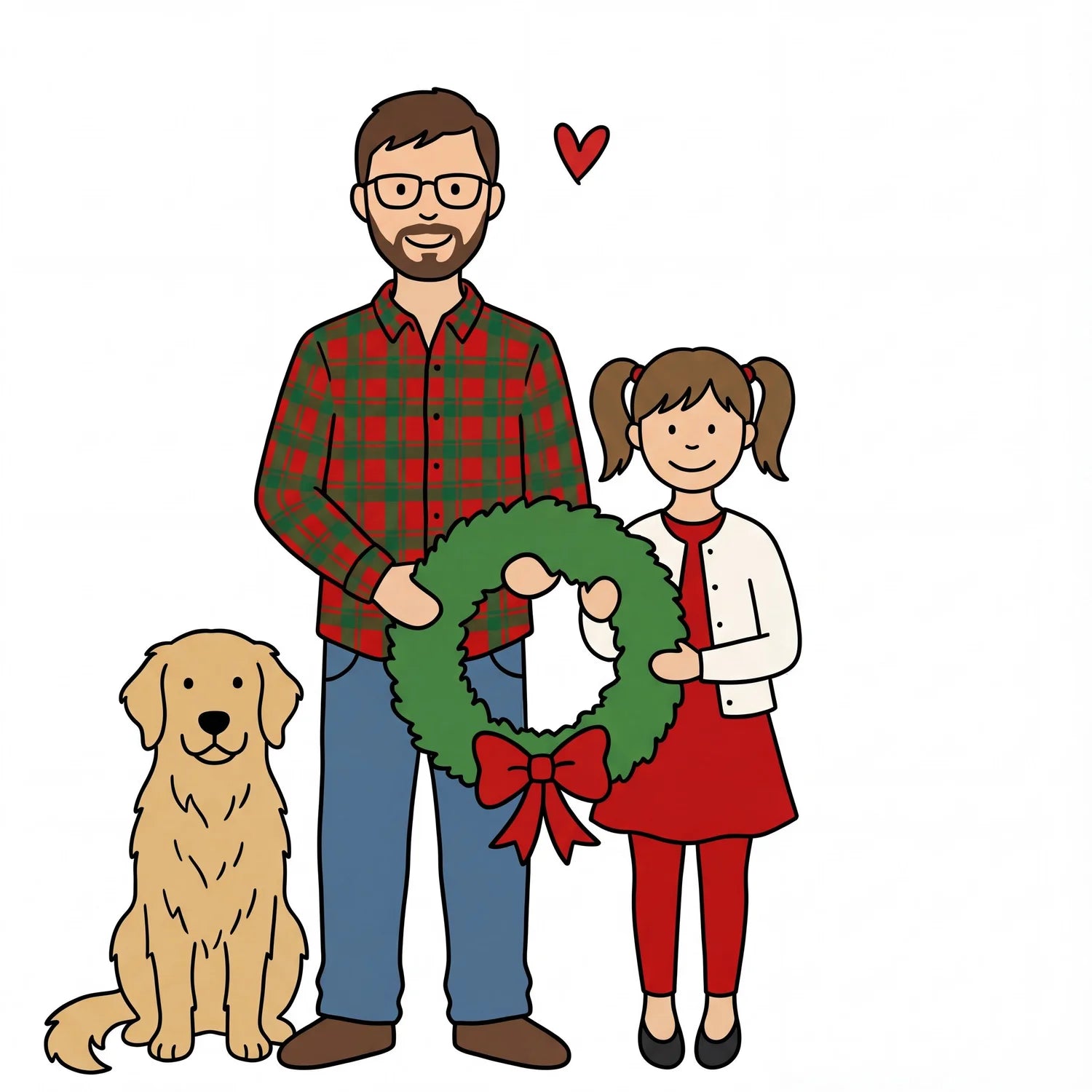 Doodle Family Holiday Portrait