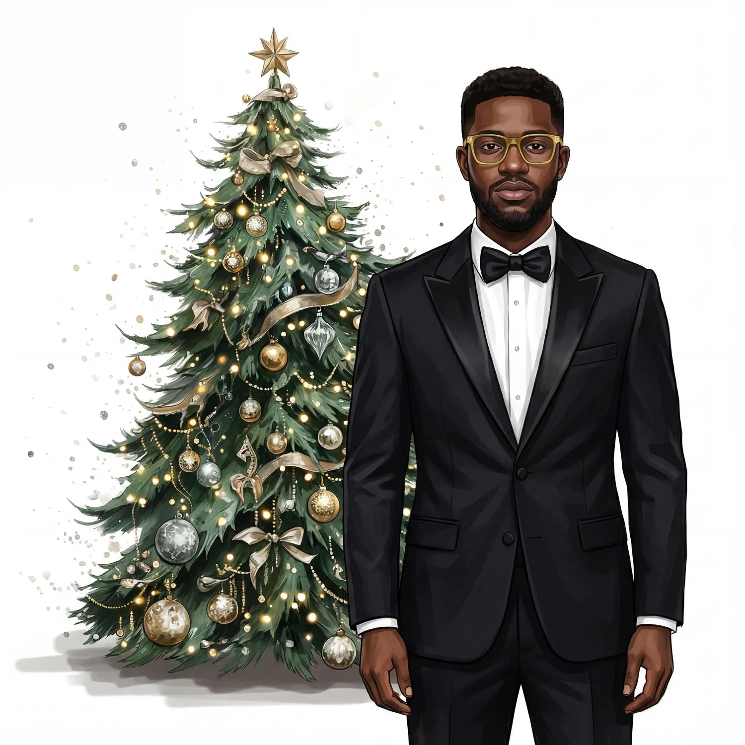 Christmas Gala Tree Portrait AI Photo Booth Prompt