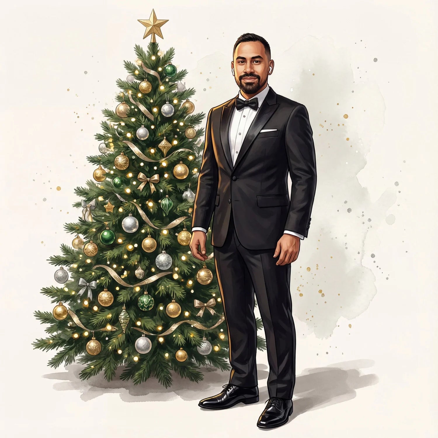 Christmas Gala Tree Portrait AI Photo Booth Prompt