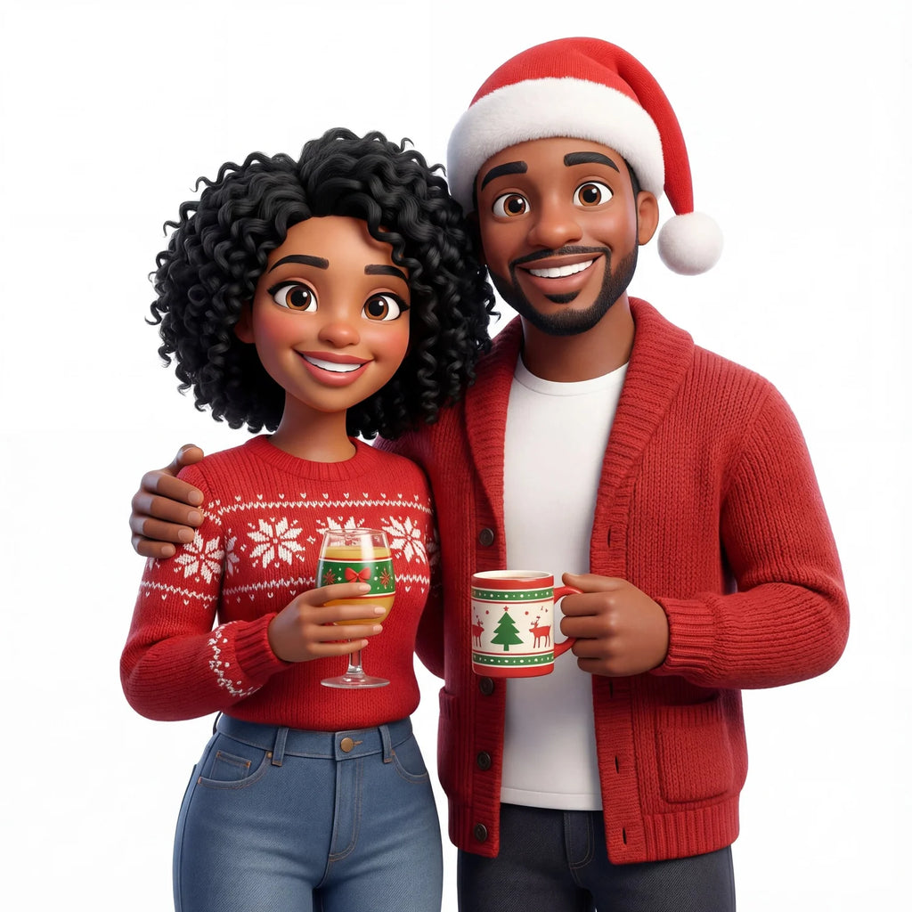 3D Holiday Family Portrait AI Portrait