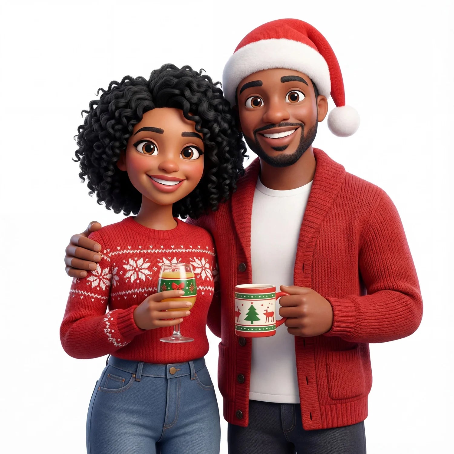3D Holiday Family Portrait AI Portrait