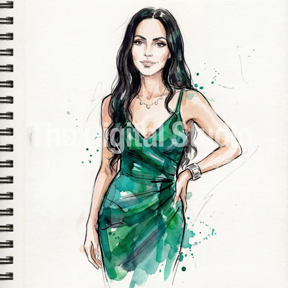 Fashion Watercolor Couture — Runway Illustration AI Effect